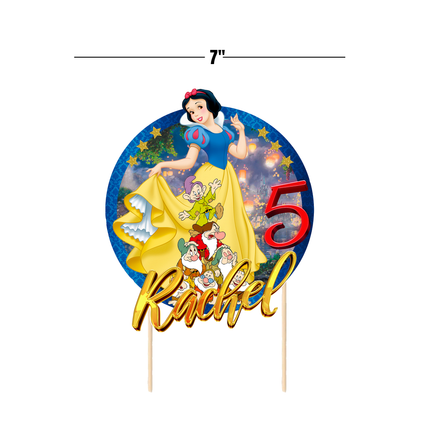 Snow White CardStock Cake Topper 7"