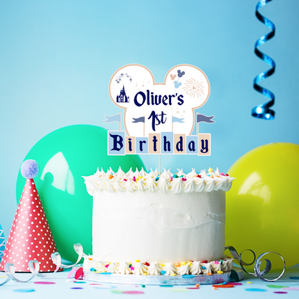 Disneyland for Boy Custom Cardstock Cake Topper 7"