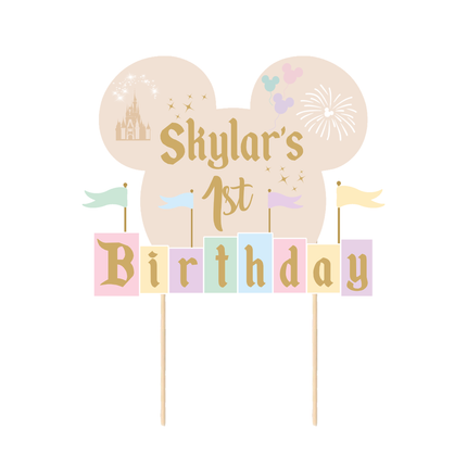 Disneyland Custom CardStock Cake Topper 7"