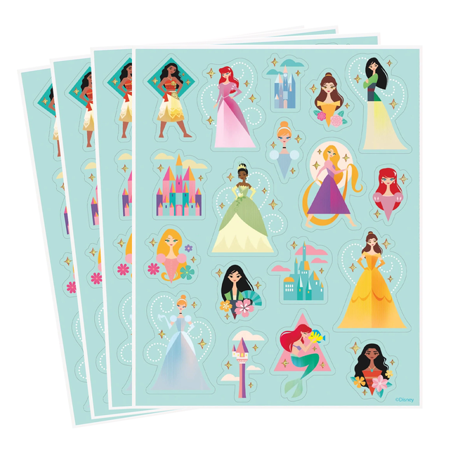 Disney Princess Sticker 4 Sheets – 72 stickers