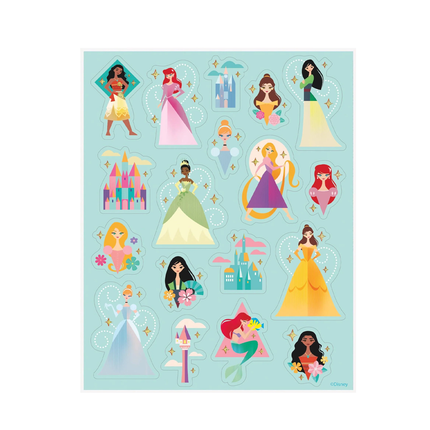 Disney Princess Sticker 4 Sheets – 72 stickers