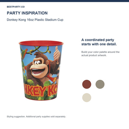 Donkey Kong 16oz Plastic Stadium Cup — color coordination idea