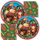 Donkey Kong Dinner Plates and Napkins Set for 24 Guests - plates and matching napkins