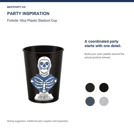 Fortnite 16oz Plastic Stadium Cup — color coordination idea