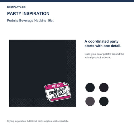 Fortnite Beverage Napkins 16ct — color coordination idea