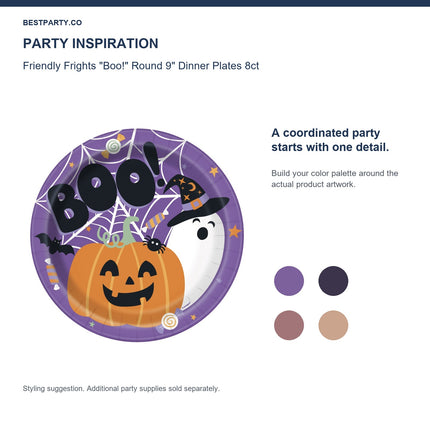 Friendly Frights "Boo!" Round 9" Dinner Plates 8ct — color coordination idea
