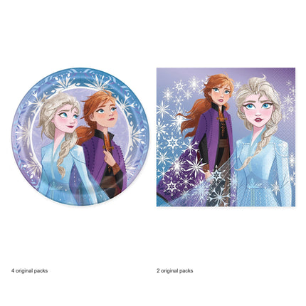 Frozen Dinner Plates and Napkins Set for 32 Guests - original package contents