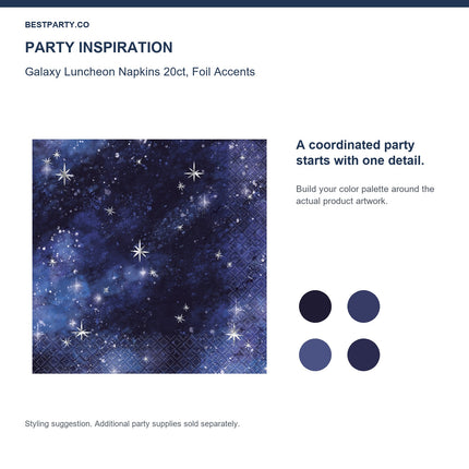 Galaxy Luncheon Napkins 20ct, Foil Accents — color coordination idea
