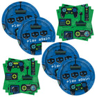 Gamer Dessert Plates and Napkins Set for 16 Guests - set overview