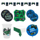 Gamer Party Supplies and Foil Balloon Set for 16 Guests - set overview