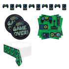 Gamer Plates, Napkins, Banner and Tablecloth Set for 16 Guests - set overview