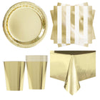 Gold Metallic Coordinated Party Supplies Set for 16 Guests - set overview