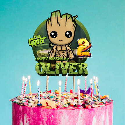 Baby Groot CardStock Cake Topper 7"
