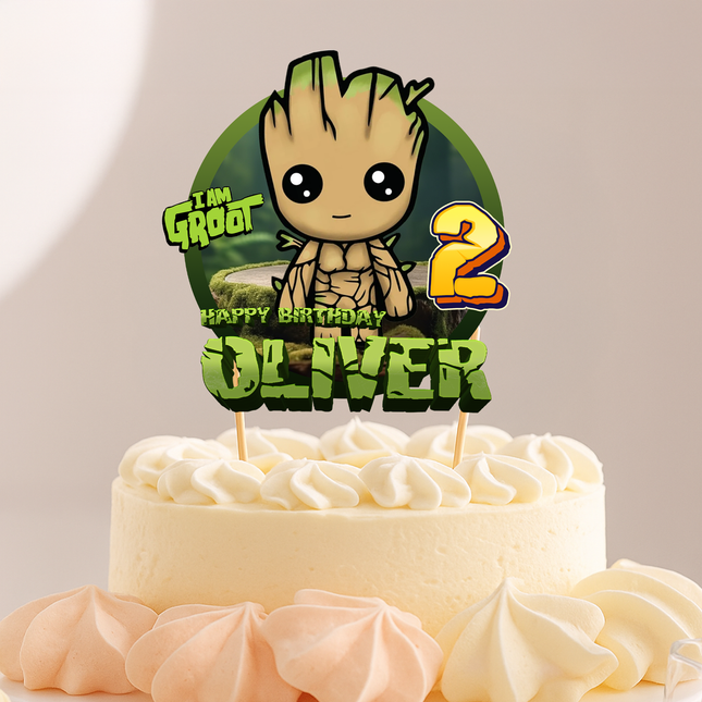 Baby Groot CardStock Cake Topper 7"