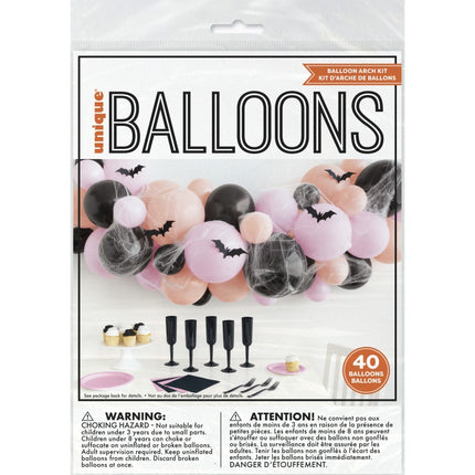 Halloween Balloon Arch Kit, Orange Pink & Black, 40 Pieces