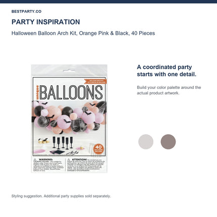 Halloween Balloon Arch Kit, Orange Pink & Black, 40 Pieces — color coordination idea