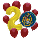 Harry Potter 2nd birthday set main: number 2 foil, themed foil and 8 matching latex balloons