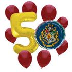 Harry Potter 5th birthday set main: number 5 foil, themed foil and 8 matching latex balloons