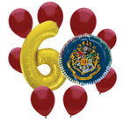 Harry Potter 6th birthday set main: number 6 foil, themed foil and 8 matching latex balloons