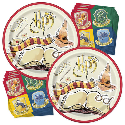 Harry Potter Dinner Plates and Napkins Set for 32 Guests - coordinated party set
