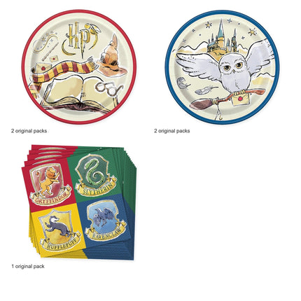 Harry Potter Dinner Plates, Dessert Plates and Napkins Set for 16 Guests - original package contents