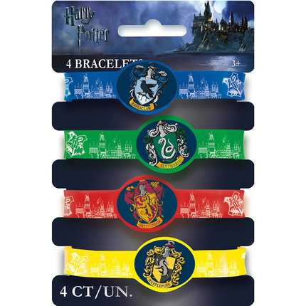 Pack of Harry Potter-themed bracelets with Hogwarts castle design on a white background