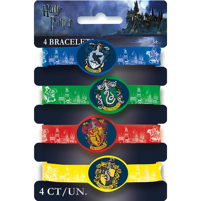 Pack of Harry Potter-themed bracelets with Hogwarts castle design on a white background