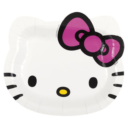 Hello Kitty Face-Shaped Dessert Plates 6.75", 8 Count