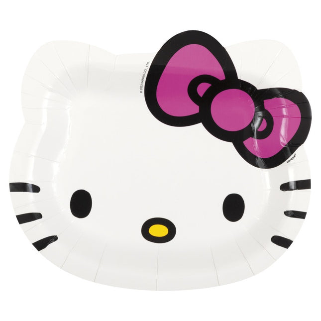 Hello Kitty Face-Shaped Dessert Plates 6.75", 8 Count