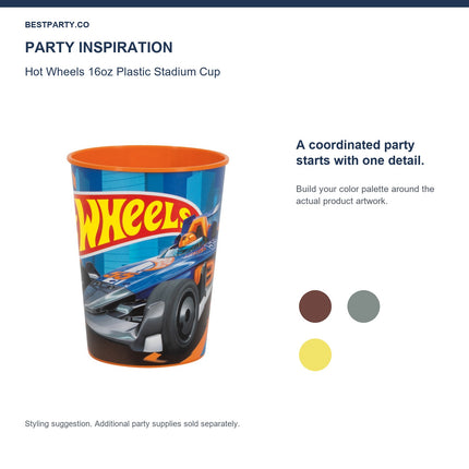 Hot Wheels 16oz Plastic Stadium Cup — color coordination idea