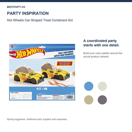 Hot Wheels Car-Shaped Treat Containers 6ct — color coordination idea