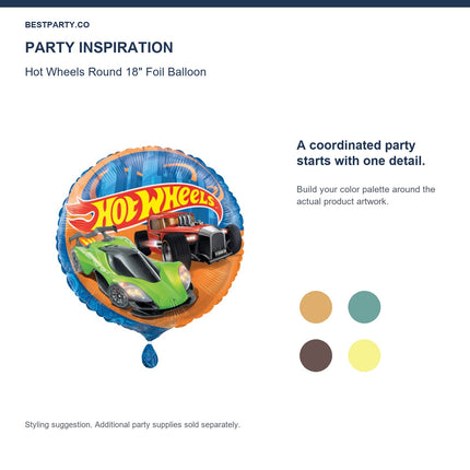 Hot Wheels Round 18" Foil Balloon — color coordination idea