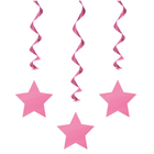 Hot Pink Solid Hanging Swirl Decorations, 26