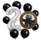 How to Train Your Dragon 2nd birthday set main: number 2 foil, themed foil and 8 matching latex balloons