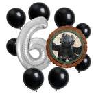 How to Train Your Dragon 6th birthday set main: number 6 foil, themed foil and 8 matching latex balloons