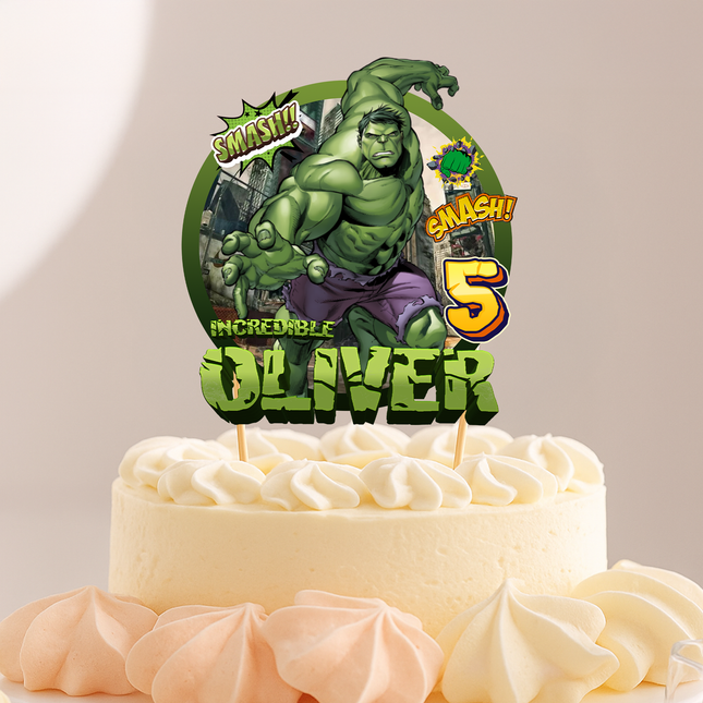 Hulk Birthday CardStock Cake Topper 7"
