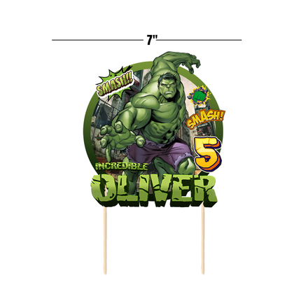 Hulk Birthday CardStock Cake Topper 7"