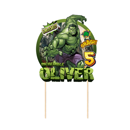 Hulk Birthday CardStock Cake Topper 7"