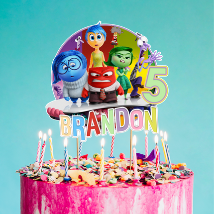 Inside Out 2 Birthday CardStock Cake Topper 7"