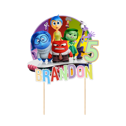 Inside Out 2 Birthday CardStock Cake Topper 7"