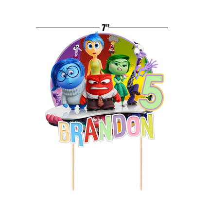 Inside Out 2 Birthday CardStock Cake Topper 7"