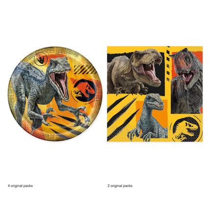 Jurassic World Dinner Plates and Napkins Set for 32 Guests - original package contents