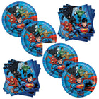 Justice League Dessert Plates and Napkins Set for 32 Guests - set overview