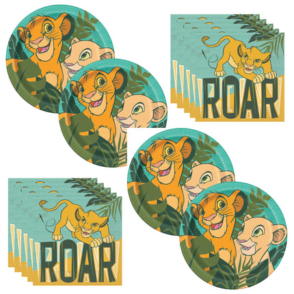 The Lion King Dinner Plates and Napkins Set for 32 Guests - set overview