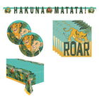 The Lion King Plates, Napkins, Banner and Tablecloth Set for 16 Guests - set overview