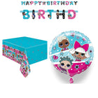 LOL Surprise Banner, Tablecloth and Foil Balloon Set - set overview