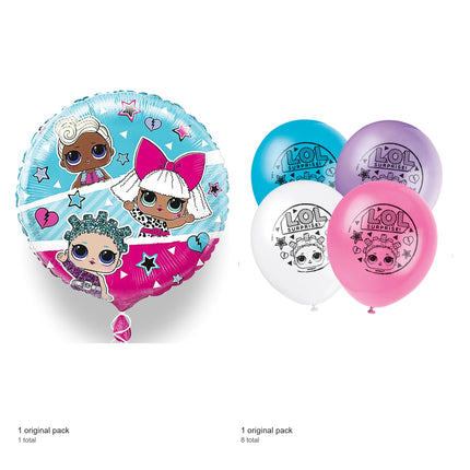 LOL Surprise Foil and Latex Balloon Bundle - included packs and quantities