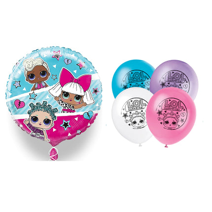 LOL Surprise Foil and Latex Balloon Bundle - set overview