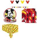Mickey Mouse Plates, Napkins, Banner and Tablecloth Set for 16 Guests - set overview