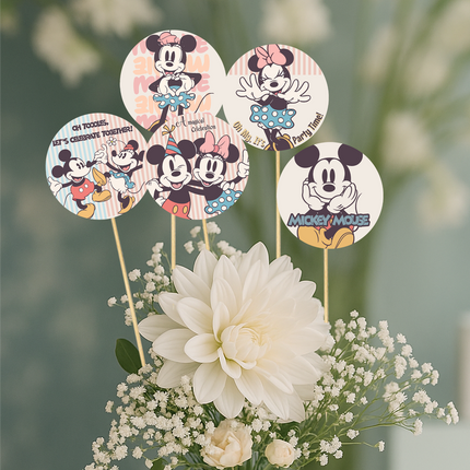 Mickey and Minnie Vintage Cupcake Toppers – 10 Ct
